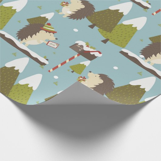 Grappig kerstegel-Kind Cadeaupapier (Hoek)