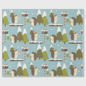 Grappig kerstegel-omslagpapier cadeaupapier (Vlak)