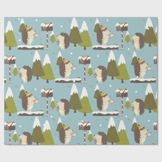 Grappig kerstegel-omslagpapier cadeaupapier (Vlak)