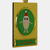 Grappig kerstei, aangepast Ornament Verguld Banner Ornament (Rechts)