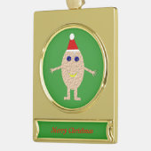 Grappig kerstei, aangepast Ornament Verguld Banner Ornament (Links)