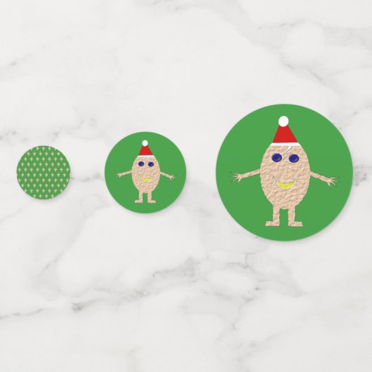 Grappig kerstei, gepersonaliseerd confetti (Achterkanten)