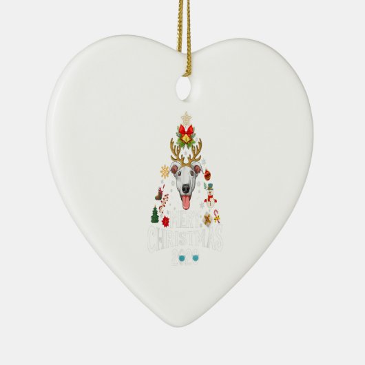Grappig kerstfeest 2020 - Boom Greyhound Mask Cost Keramisch Ornament (Rechts)