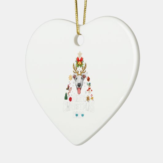 Grappig kerstfeest 2020 - Boom Greyhound Mask Cost Keramisch Ornament (Links)