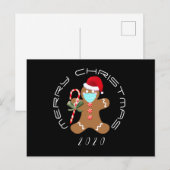 Grappig kerstfeest 2020 Covid Gingerbrood Man Briefkaart (Voorkant / Achterkant)