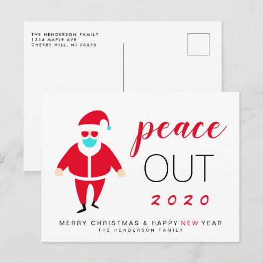 Grappig kerstfeest 2020 in 2020 feestdagenkaart (Voorkant / Achterkant)