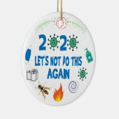 grappig kerstfeest 2020 in een pandemie, jaar in R Keramisch Ornament (Rechts)