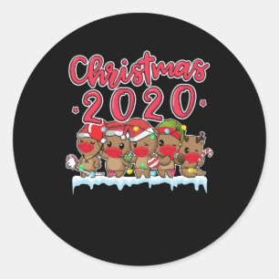 Grappig kerstfeest 2020 Otters Face Mask Otter Lon Ronde Sticker
