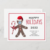 Grappig kerstfeest 2021 Covid Gingerbrood Man Feestdagenkaart (Voorkant / Achterkant)