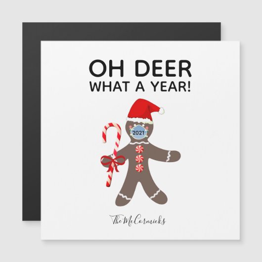 Grappig kerstfeest 2021 Face Mask Gingerbrood Name (Voorkant / Achterkant)