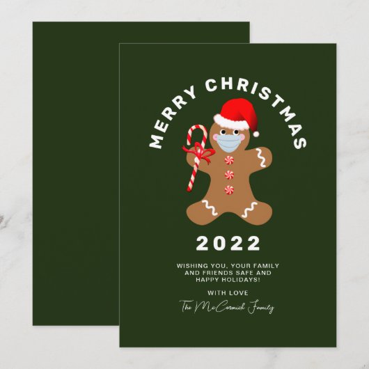 Grappig kerstfeest 2022 Gingerbrood Man niet foto Feestdagenkaart (Voorkant / Achterkant)