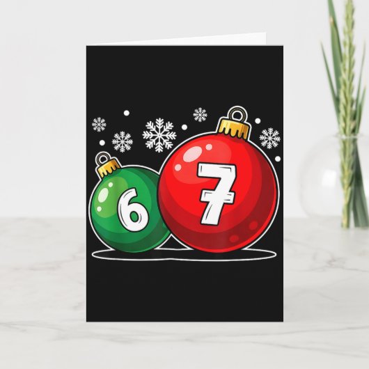 Grappig kerstfeest 67 Six Seven Meme Gen Alpha Jar Kaart (Voorkant)