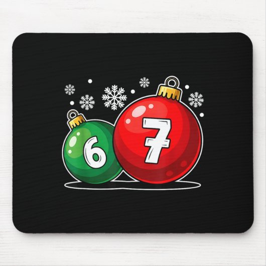 Grappig kerstfeest 67 Six Seven Meme Gen Alpha str Muismat (Voorkant)