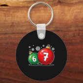 Grappig kerstfeest 67 Six Seven Meme Gen Alpha str Sleutelhanger (Voorkant)