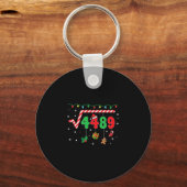 Grappig kerstfeest 6 7 wiskundeleraar 67 meme vier sleutelhanger (Voorkant)
