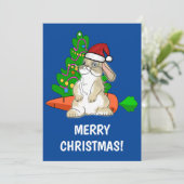 Grappig kerstfeest, aanpasbaar feestdagenkaart (Staand voorkant)