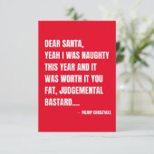 Grappig kerstfeest bedankkaart (Staand voorkant)