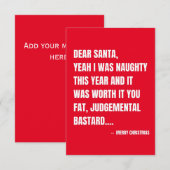 Grappig kerstfeest bedankkaart (Voorkant / Achterkant)