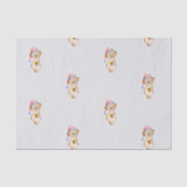 Grappig Kerstfeest beer in een Kerstmuts in waterv Tissuepapier