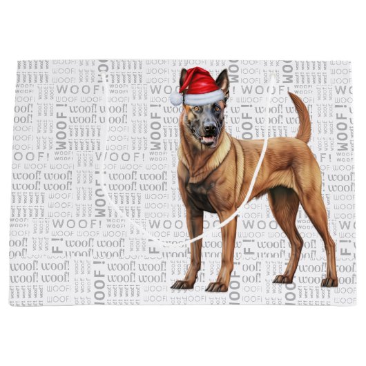 Grappig Kerstfeest Belgisch Malinois Hondenliefheb Groot Cadeauzakje (Voorkant)
