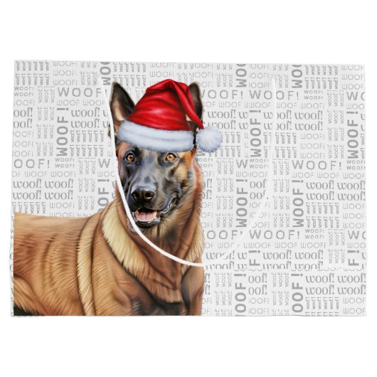 Grappig Kerstfeest Belgisch Malinois Hondenliefheb Groot Cadeauzakje (Achterkant)