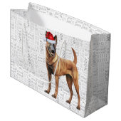 Grappig Kerstfeest Belgisch Malinois Hondenliefheb Groot Cadeauzakje (Voorkant Gekanteld)