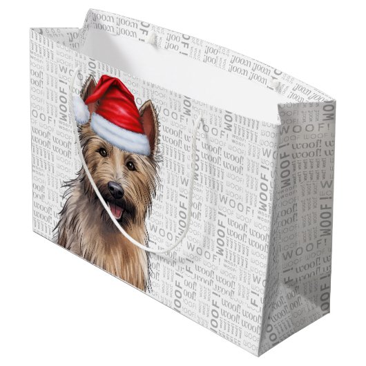 Grappig Kerstfeest Berger Picard Hondenliefhebber Groot Cadeauzakje (Achterkant Gekanteld)