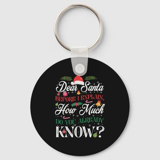 Grappig kerstfeest Beste Sint hoeveel weet je Sleutelhanger (Voorkant)