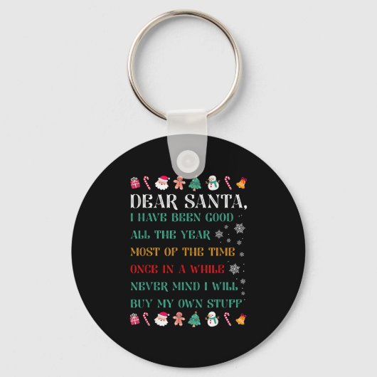 Grappig kerstfeest Beste Sinterklaas ik koop mijn Sleutelhanger (Voorkant)
