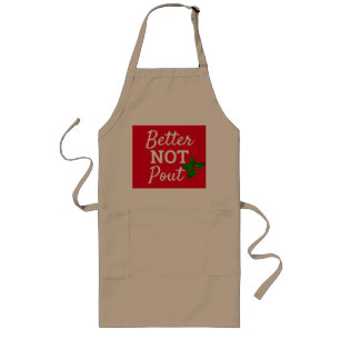 Grappig kerstfeest beter niet Pout Red Typografie Lang Schort