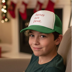 Grappig Kerstfeest Better Not Pout Eenvoudig Schat Trucker Pet
