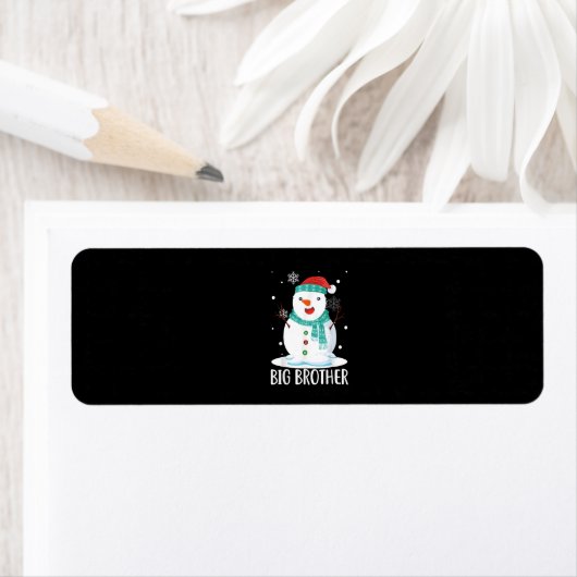 Grappig kerstfeest Big Brother Snowman Santa Match Etiket (Insitu)