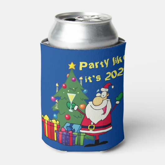 Grappig kerstfeest blikjeskoeler (Blikje Voorkant)