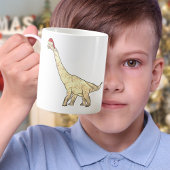 Grappig kerstfeest Brachiosaurus Festive Dinosaur  Koffiemok