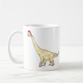 Grappig kerstfeest Brachiosaurus Festive Dinosaur  Koffiemok (Links)