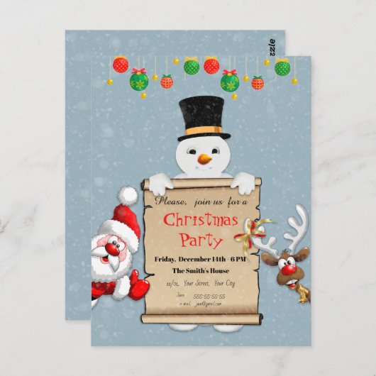 Grappig kerstfeest briefkaart (Voorkant / Achterkant)