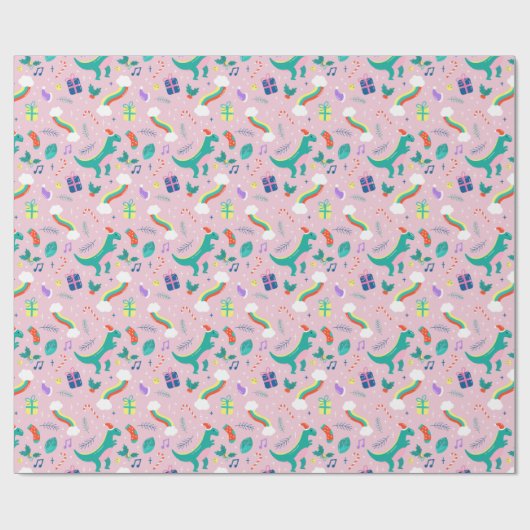 Grappig kerstfeest cadeaupapier (Vlak)