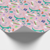 Grappig kerstfeest cadeaupapier (Hoek)