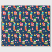 Grappig kerstfeest cadeaupapier (Vlak)