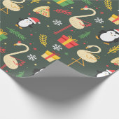 Grappig kerstfeest cadeaupapier (Hoek)