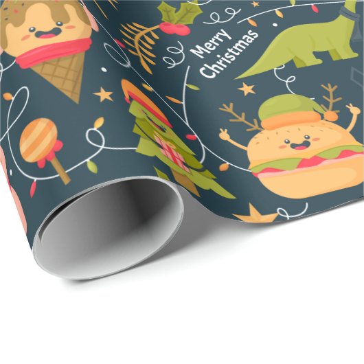 Grappig kerstfeest cadeaupapier (Rol Hoek)