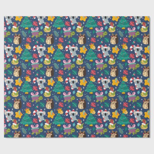 Grappig kerstfeest cadeaupapier (Vlak)