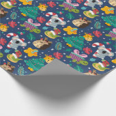 Grappig kerstfeest cadeaupapier (Hoek)