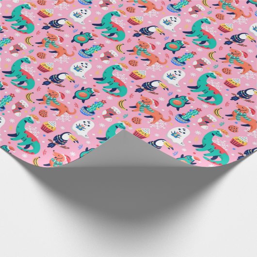 Grappig kerstfeest cadeaupapier (Hoek)