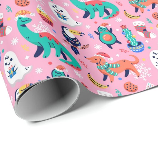 Grappig kerstfeest cadeaupapier (Rol Hoek)