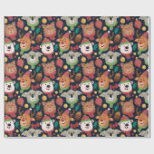 Grappig kerstfeest cadeaupapier (Vlak)