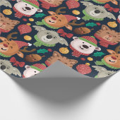 Grappig kerstfeest cadeaupapier (Hoek)