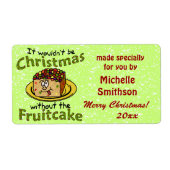 Grappig kerstfeest Cartoon Etiket (Voorkant)