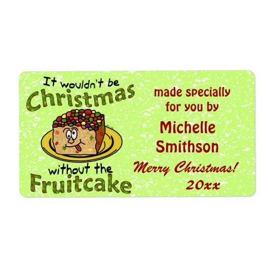 Grappig kerstfeest Cartoon Etiket (Voorkant)