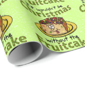Grappig kerstfeest Cartoon Fruitcake Cadeaupapier (Rol Hoek)